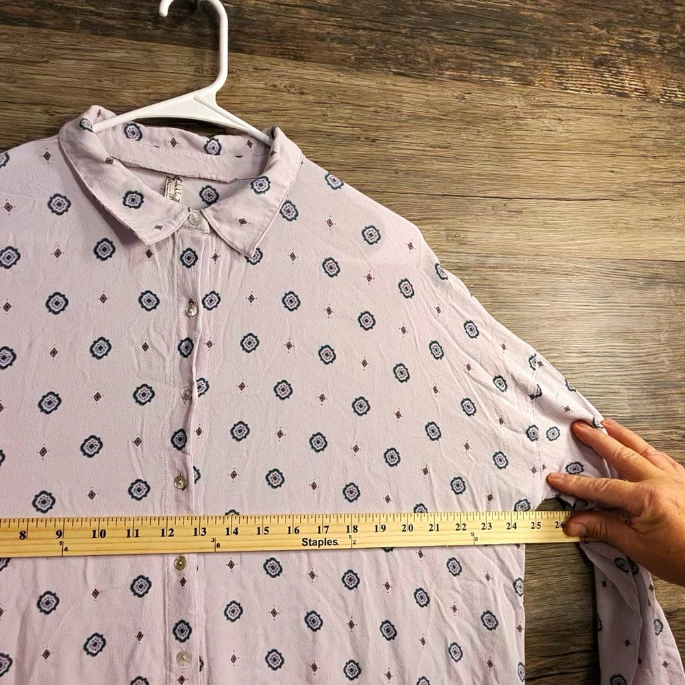 Intimately Free Chic Light Patterned Button Down … - image 4